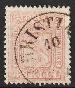 FRIMÆRKER NORGE | 1863 - AFA 09 - 8 sk. matrosa - Stemplet